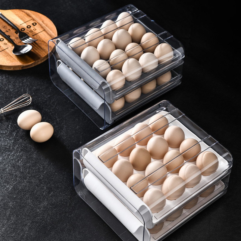 Wholesale Modern Transparent Egg Grid Storage Food Pantry Stackable Organizer With Lid Pet