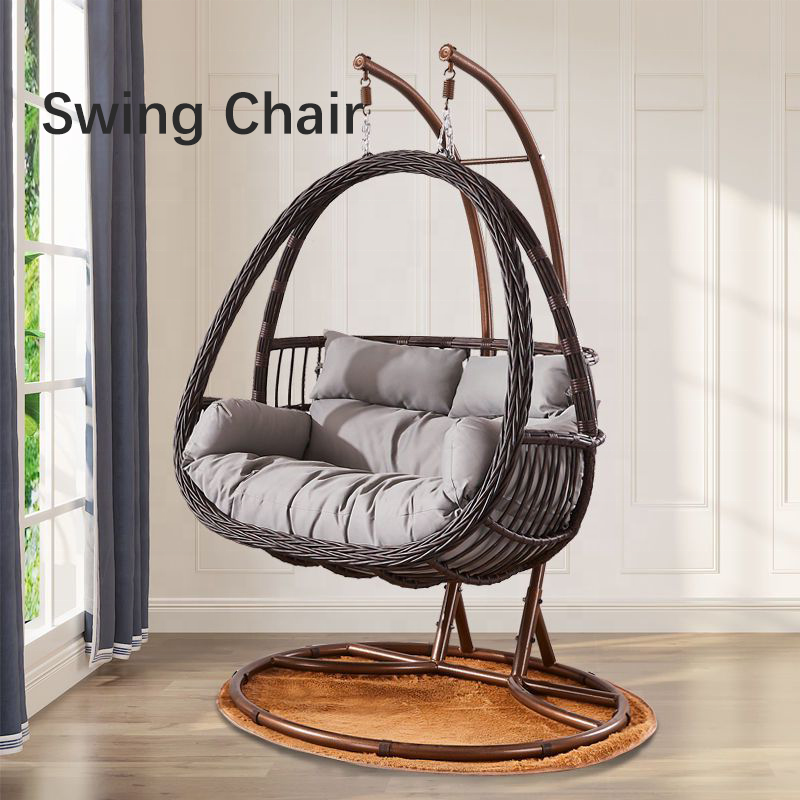 Rope round Hanging Hammock Chair egg swing chair with stand for 2 people