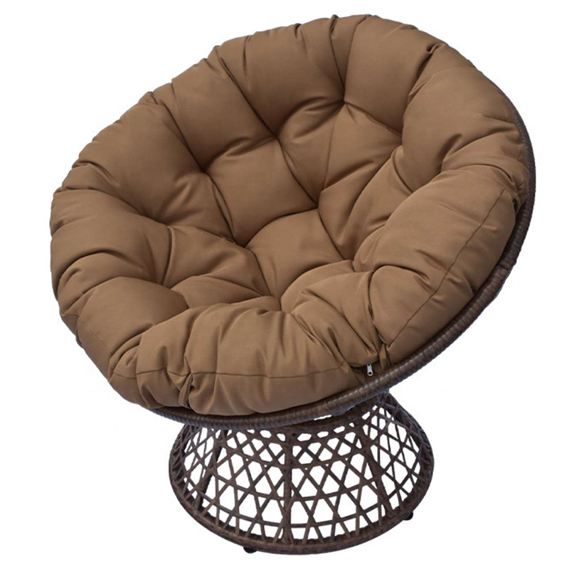 Indoor and Outdoor Home Furnishings Rattan Wicker Papasan Chair with 360-degree Swivel