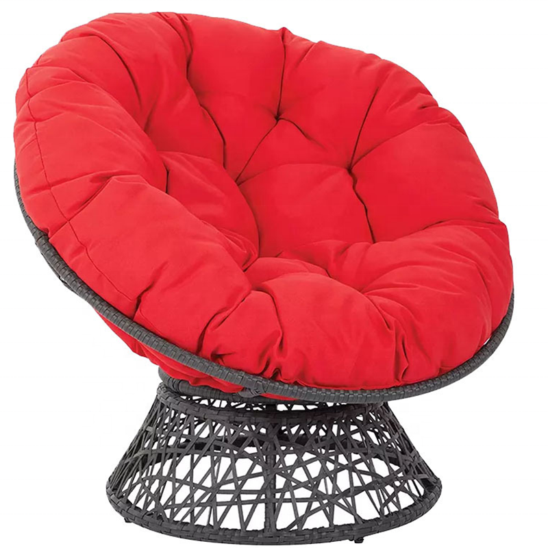 Outdoor Round Papasan Chair Outdoor Modern Metal Frame With Cushion Leisure Wicker