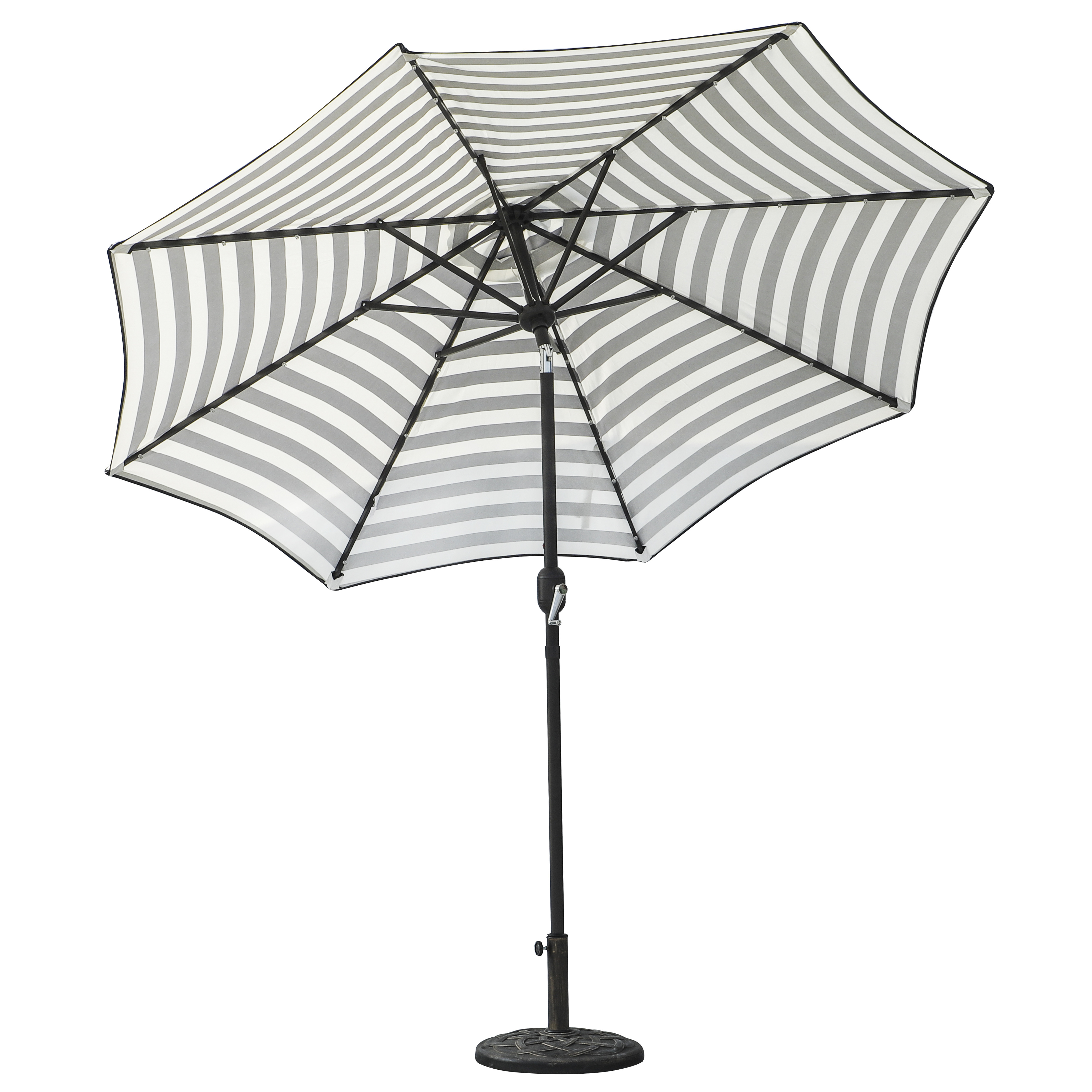 Hot Selling Item Outdoor Garden Sunshade Waterproof Square Garden Umbrella solar LED Striped parasol