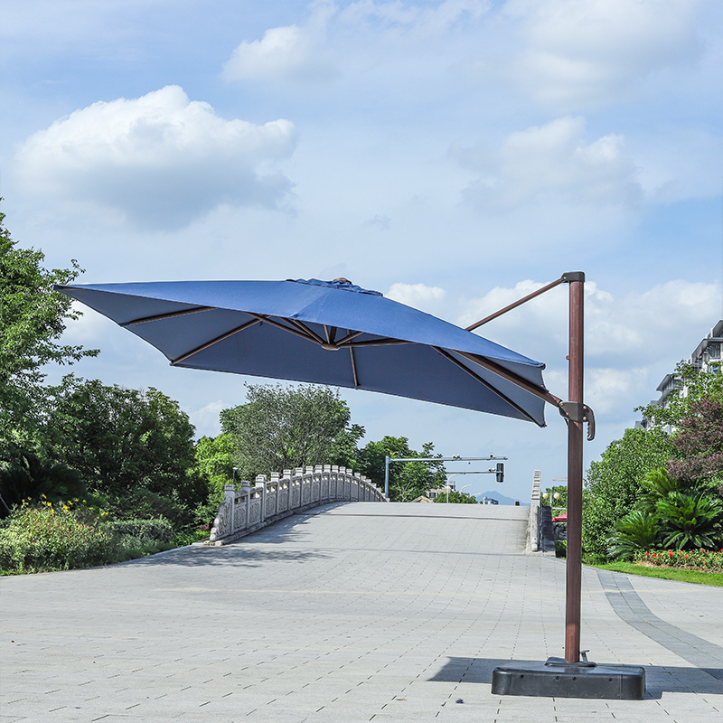 Wholesale Best Price Rome Cantilever Hanging Patio Garden Beach Hotel Outdoor Umbrella parasols 360 degree rotating umbrella