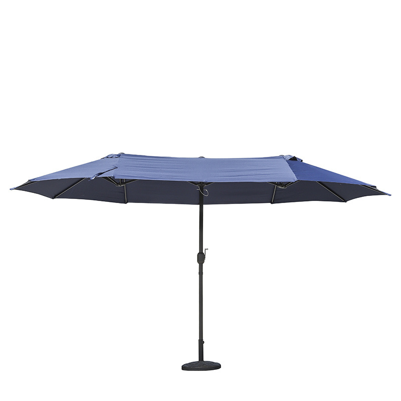 Outdoor Sunshade Open-Air Beach Cafe Patio Outdoor Leisure Commercial Sun Umbrella Twin Blue umbrellas