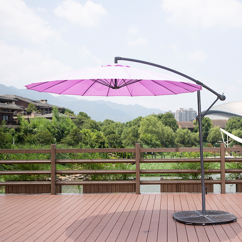 Outdoor furniture parasol wholesale pool umbrella with fiber glass rib special banana hanging umbrella