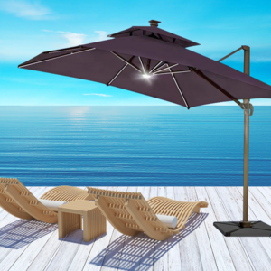 Waterproof Sunscreen Large Parasols outdoor LED light Roma umbrella 3*3m Modern Roman 4M Round Cantilever Umbrellas