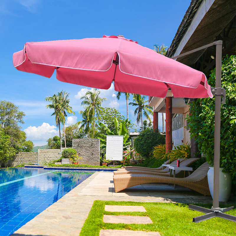 umbrella in round shape available furniture umbrella pink ruffle aluminum beach parasol