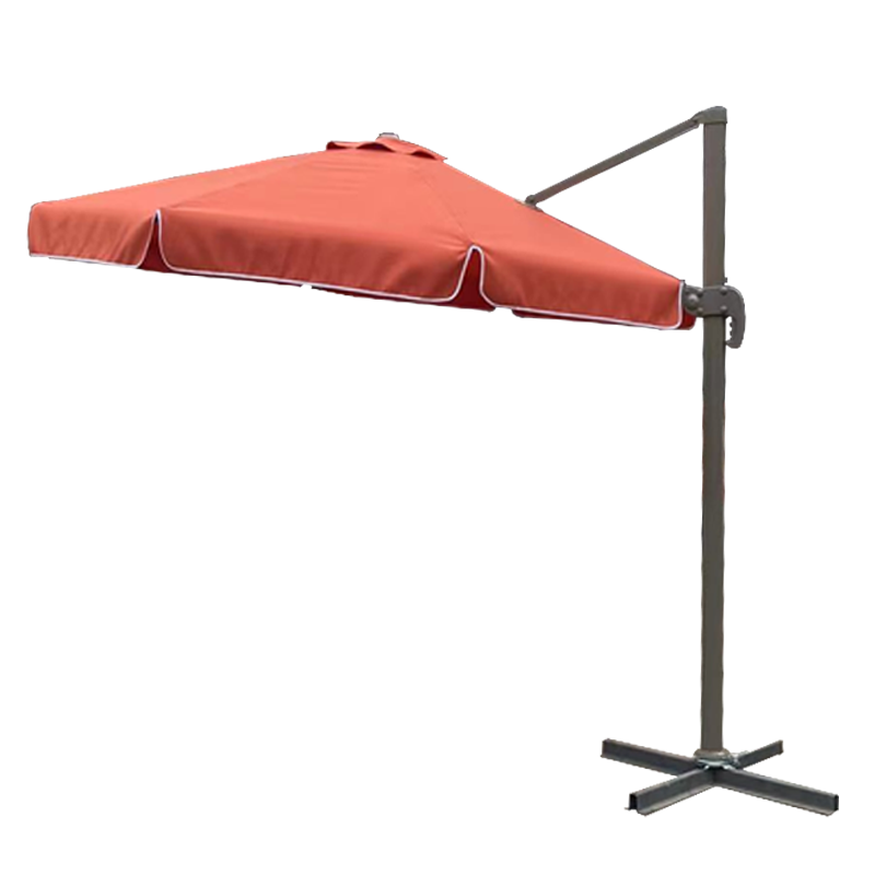 Roman Beach Restaurant Patio wholesale luxury furniture ruffle orange parasol aluminum hotel outdoor patio beach umbrella