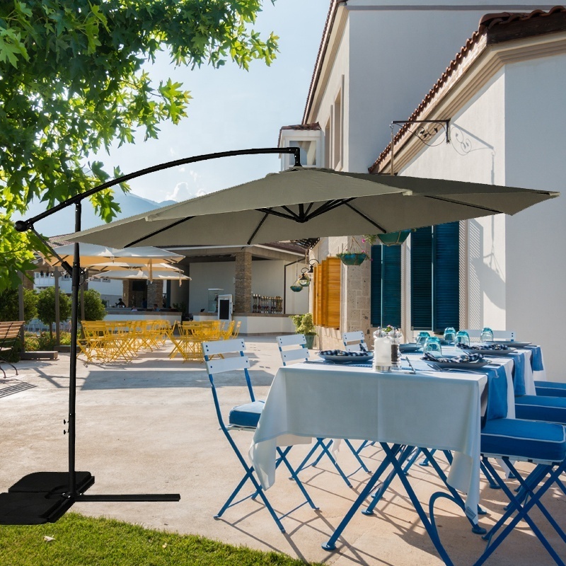 10FT New Hot Sale Outdoor Market Commercial Patio Umbrella Durable Cafe  Banana Hanging Umbrellas sonnenschirm