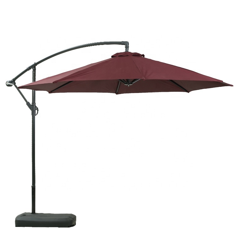 10ft outdoor furniture parasol sunshade garden patio umbrella hanging cantilever umbrella with 360 degree rotation