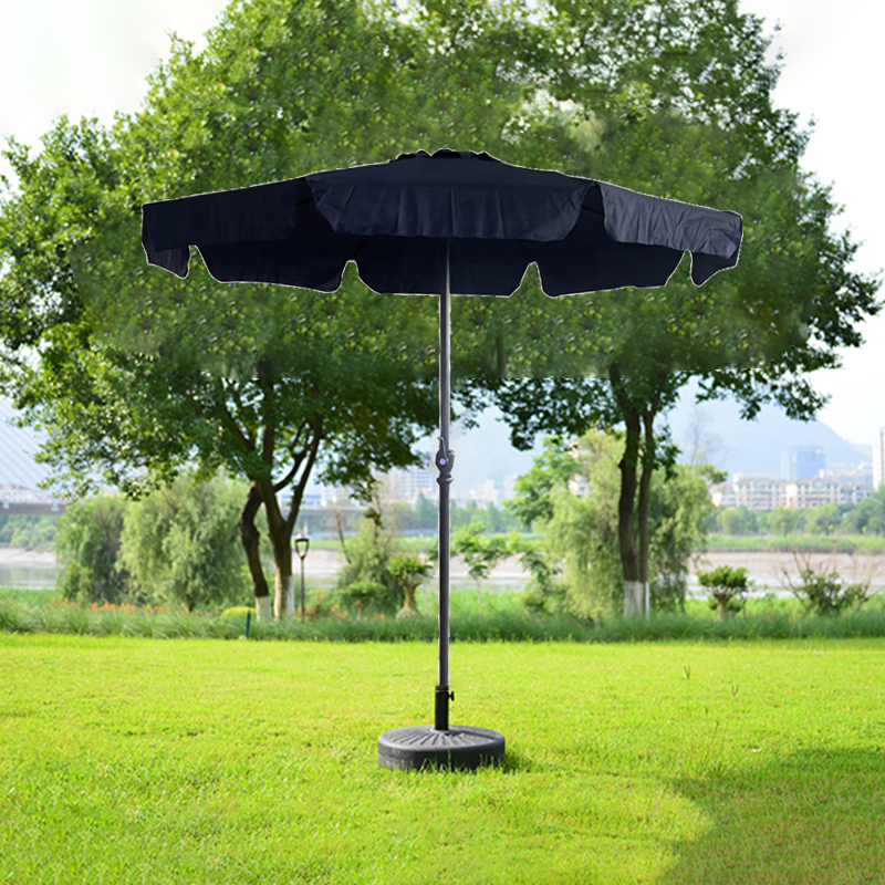 ruffle dark blue 9 ft crank umbrella without base outdoor umbrella Garden Parasol