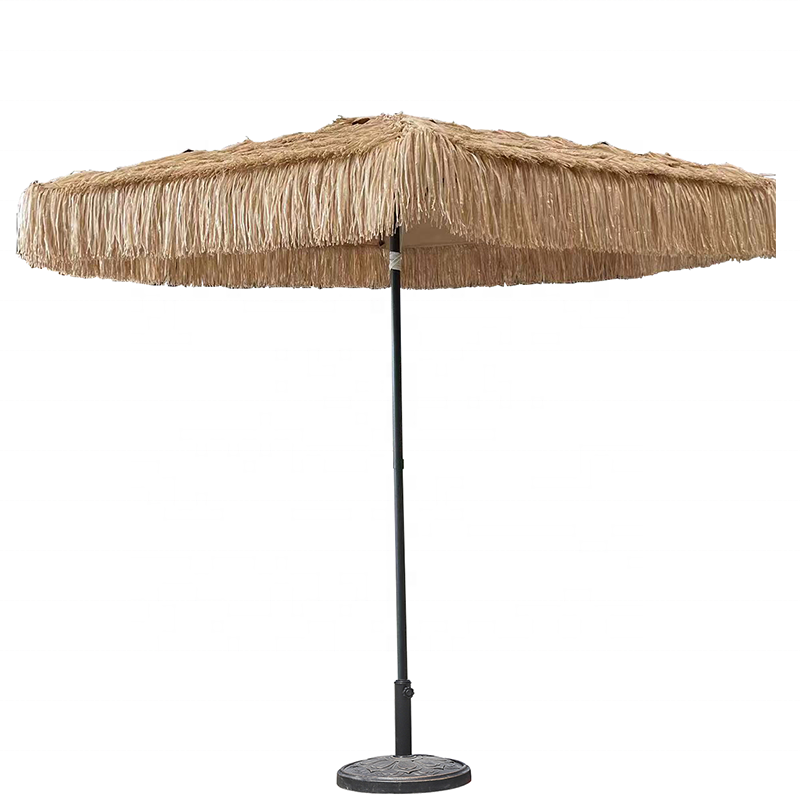 Outdoor simulation straw umbrella scenic area large sun patio cafe thatched parasol macrame umbrella