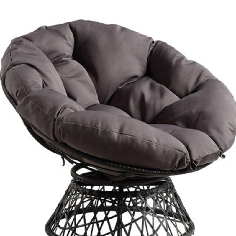 Outdoor Patio Balcony Wicker Rattan PE Outdoor Swing Rocking Papasan Chair with cushion