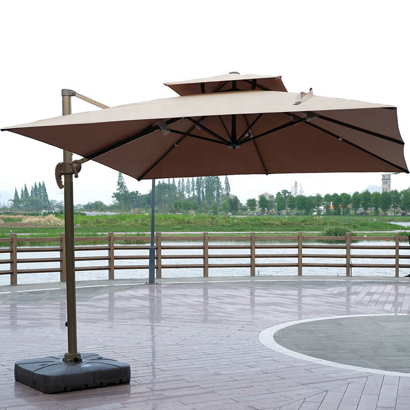 X new arrival outdoor beach patio High Quality Hotel Rectangular Cantilever Patio Commercial Parasol Umbrella