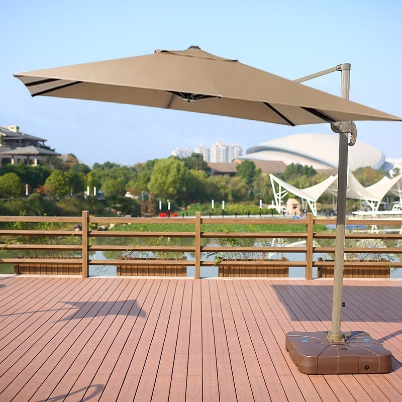 L Factory Price Polyester Square Offset Umbrella Stand Outdoor Garden Patio Umbrella Water Filled Bases