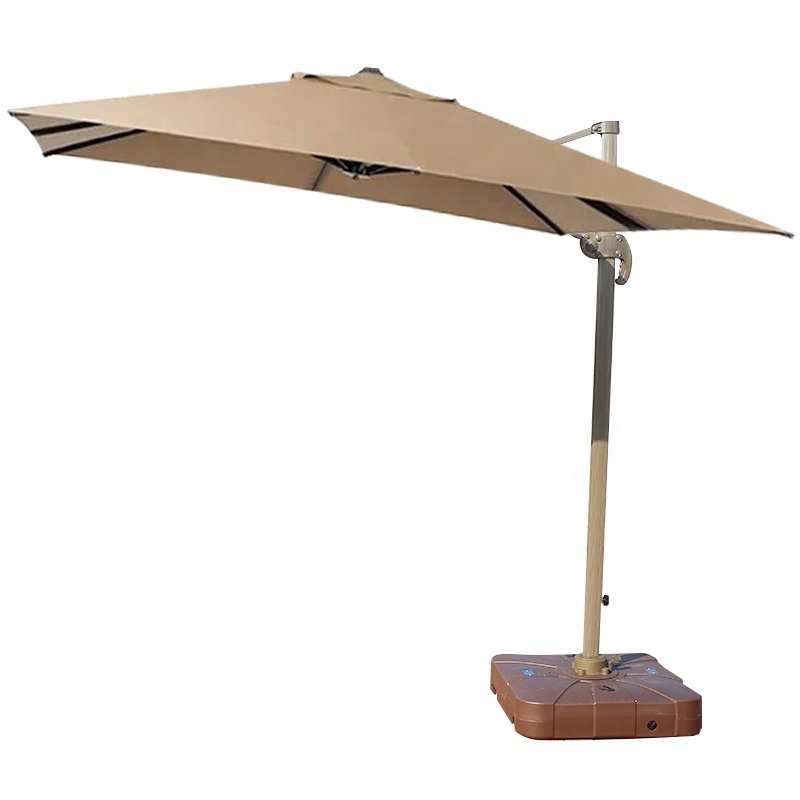 L Factory Price Polyester Square Offset Umbrella Stand Outdoor Garden Patio Umbrella Water Filled Bases