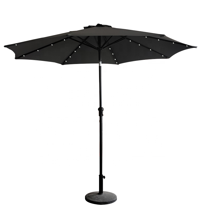 Factory Wholesale Custom Color Garden Sunshade High Quality Patio Umbrella With Solar Led Lights