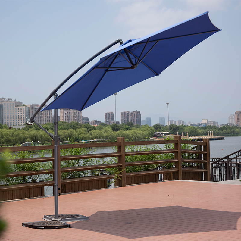 Parasol wholesale Seaside Outdoor Restaurant metal Aluminum 3.5M banana hanging side umbrella