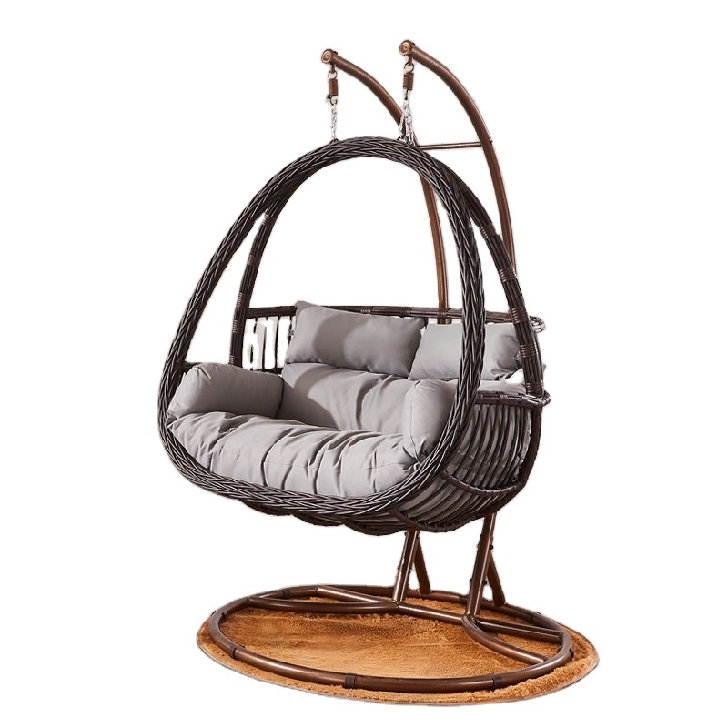 Rope round Hanging Hammock Chair egg swing chair with stand for 2 people