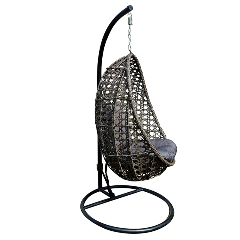 Patio Wicker Egg Chair silla colgante Hanging Chair with Stand and Cushion Waterproof