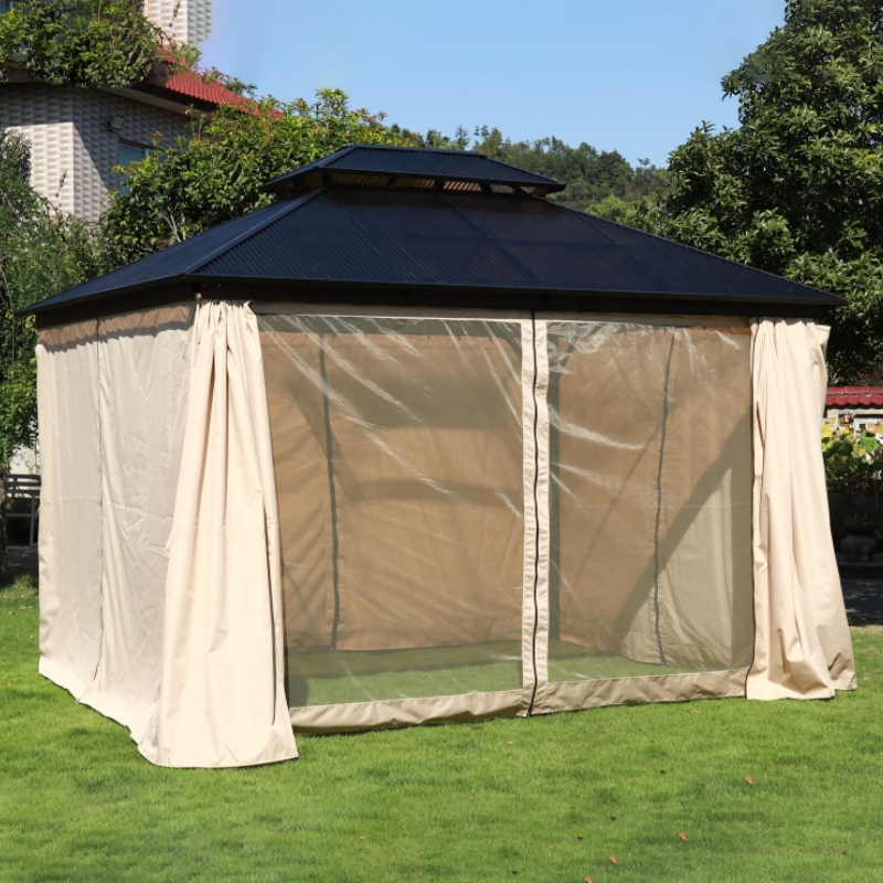 Waterproof Canopy Tent Outdoor Motorized Switch Frame Sail Surface Fabric Roof Roman gazebo