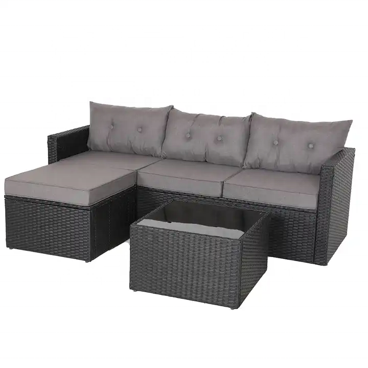 Outdoor Patio Resin Rattan Set Garden Backyard Furniture Outdoor Setting Sofa Table