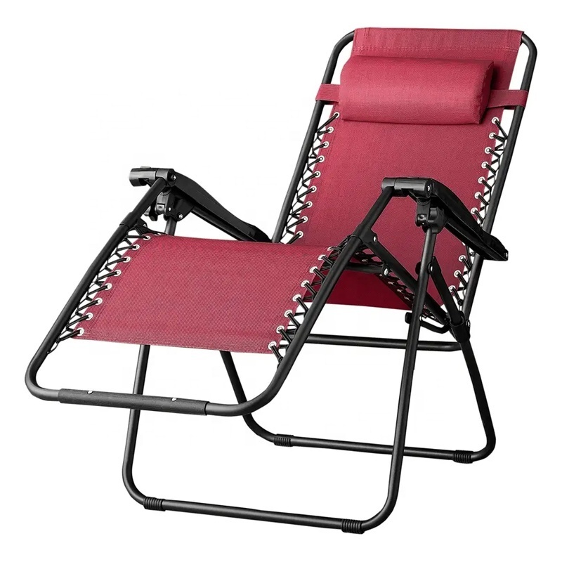 Hot sale Black Lounge Patio Chair Outdoor Yard Beach Pool Zero 0 Gravity Beach Chaise Chair Folding