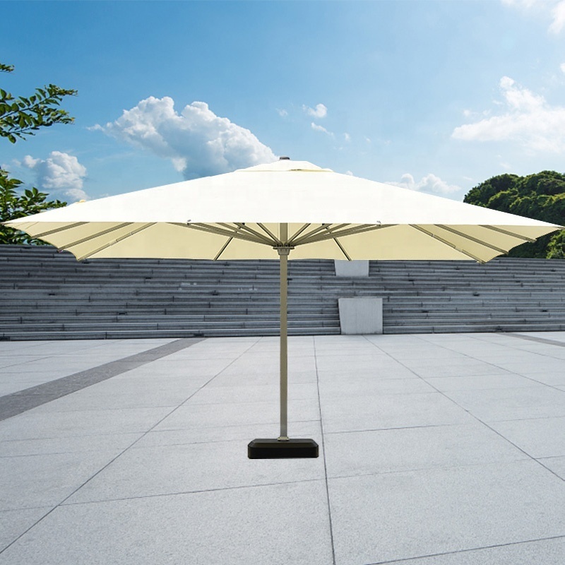 L 5*5M 6*6M Windproof Large Huge Strong Custom Advertising Aluminum Alloy Baking White Paint Outdoor Parasol Umbrellas