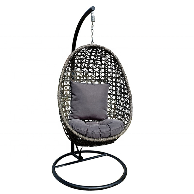 Patio Wicker Egg Chair silla colgante Hanging Chair with Stand and Cushion Waterproof