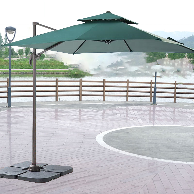 X Rotatable Patio Umbrella Garden  Outdoor Sunshade Aluminum Garden Parasol Cantilever Aluminum Pole umbrella