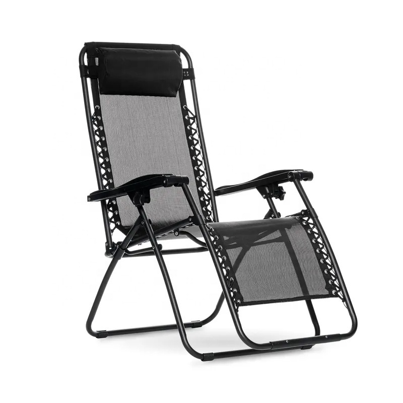 Hot sale Black Lounge Patio Chair Outdoor Yard Beach Pool Zero 0 Gravity Beach Chaise Chair Folding