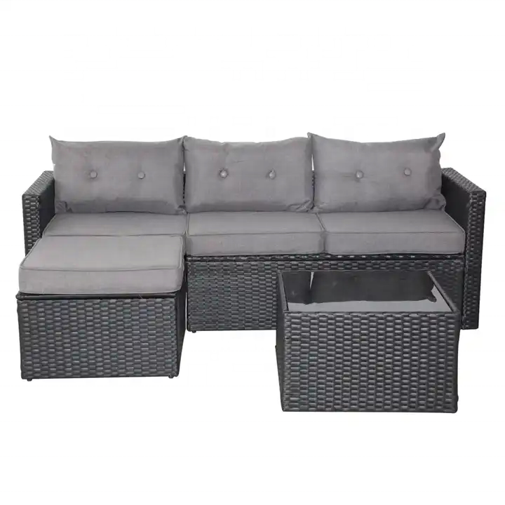 Outdoor Patio Resin Rattan Set Garden Backyard Furniture Outdoor Setting Sofa Table