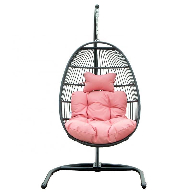 Patio Wicker Egg Chair silla colgante Hanging Chair with Stand and Cushion Waterproof