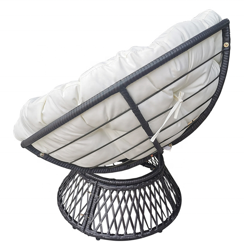 Outdoor Patio Balcony Outdoor Rattan Swivel Wicker Papasan Chair Patio Swing Chair