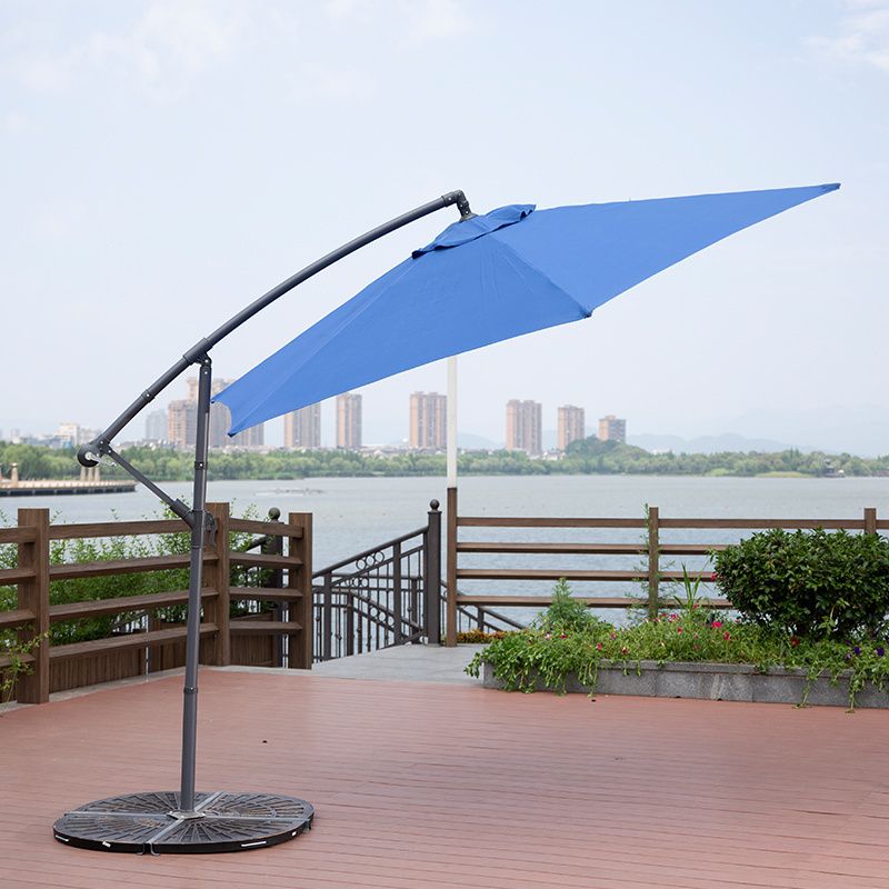 Parasol wholesale Seaside Outdoor Restaurant metal Aluminum 3.5M banana hanging side umbrella