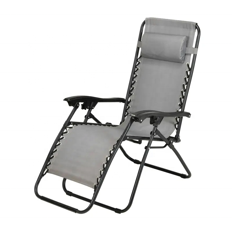 Hot sale Black Lounge Patio Chair Outdoor Yard Beach Pool Zero 0 Gravity Beach Chaise Chair Folding