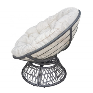 Indoor and Outdoor Home Furnishings Rattan Wicker Papasan Chair with 360-degree Swivel