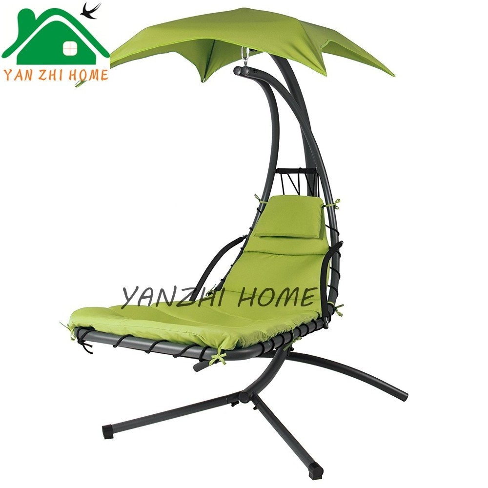 YANZHIHOME Best Products Hanging Chaise Lounger Chair Arc Stand Air Porch Swing Hammock Chair Canopy Teal