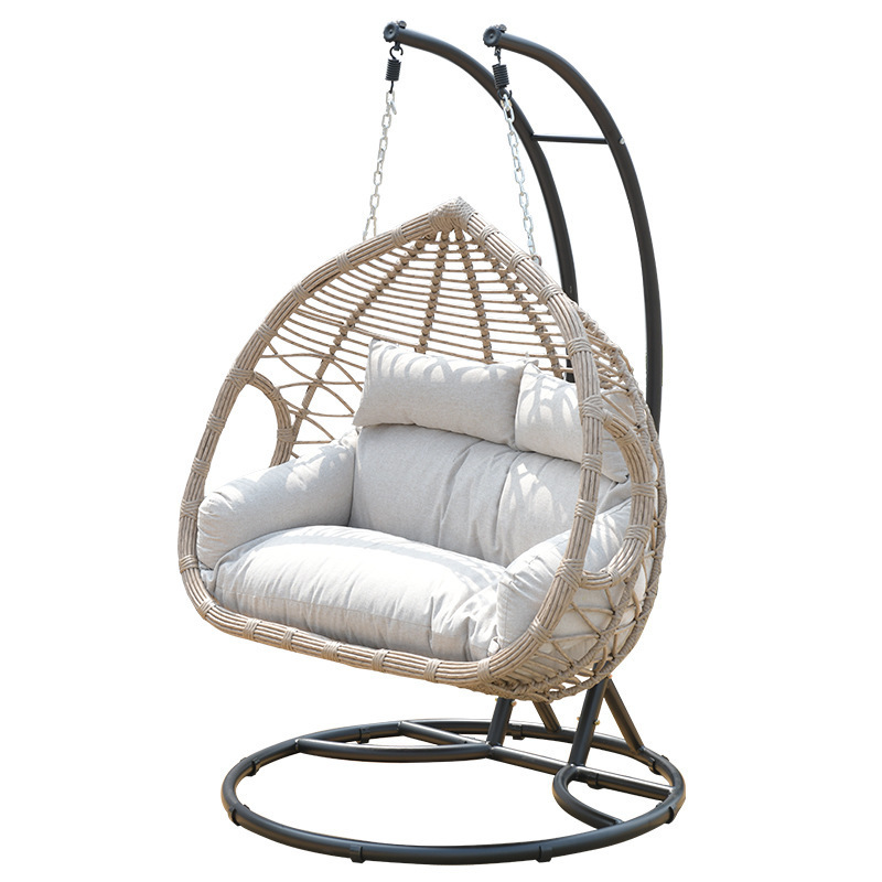 Cream white Best selling outdoor European standards garden patio hammoch egg shape chair swing