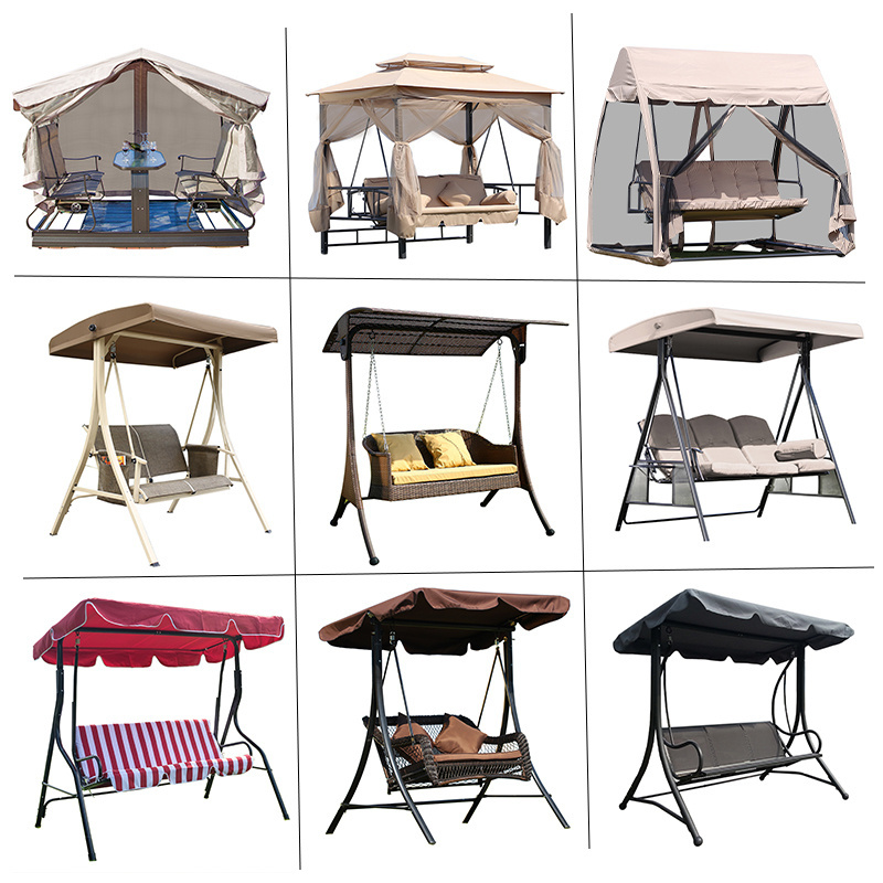 Hot sell Garden 4 Seater canopy Roof Outdoor Metal Wrought Iron hanging Rocking Chair sets Patio Swings