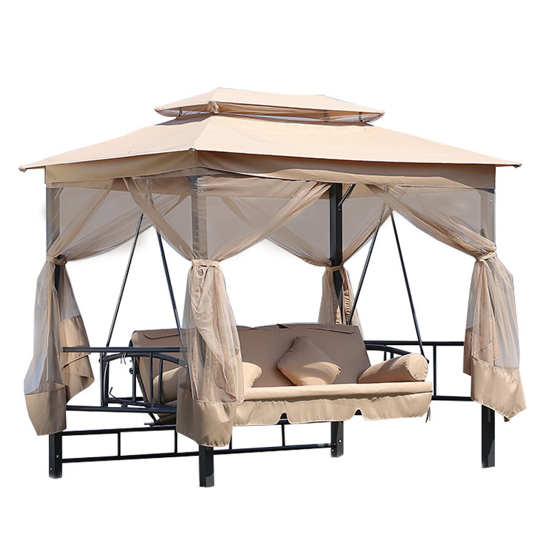 Hot Selling  Patio Swing with Folding bed Resistant Steel Frame Outdoor Porch Converting Deck Furniture for Outdoor