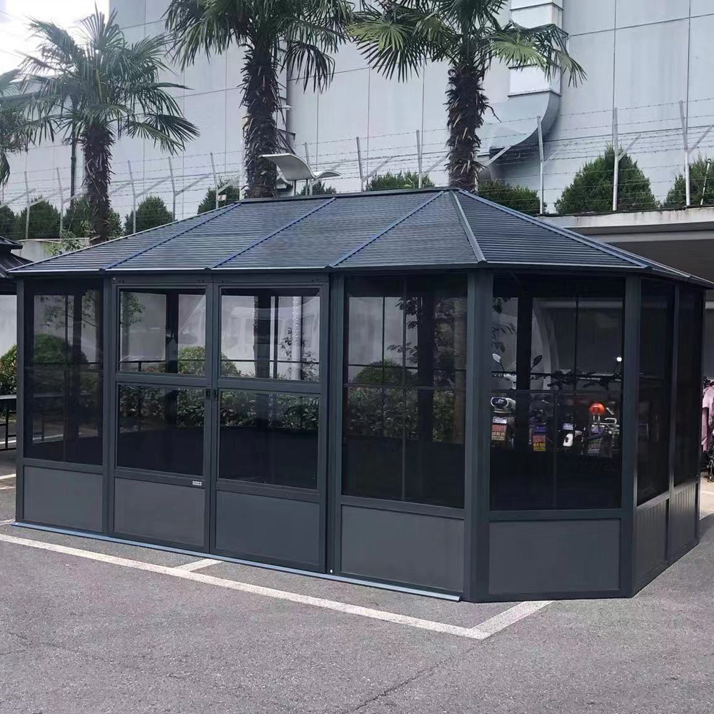 Outdoor large furniture manufacturers 4*6m gazebo outdoor aluminum hexagon gazebo