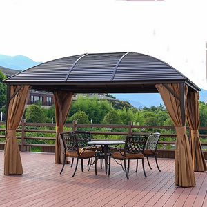 Deluxe Garden Shade Canopy Gazebo Aluminum Outdoor Gazebo Tent With Nets And Curtains