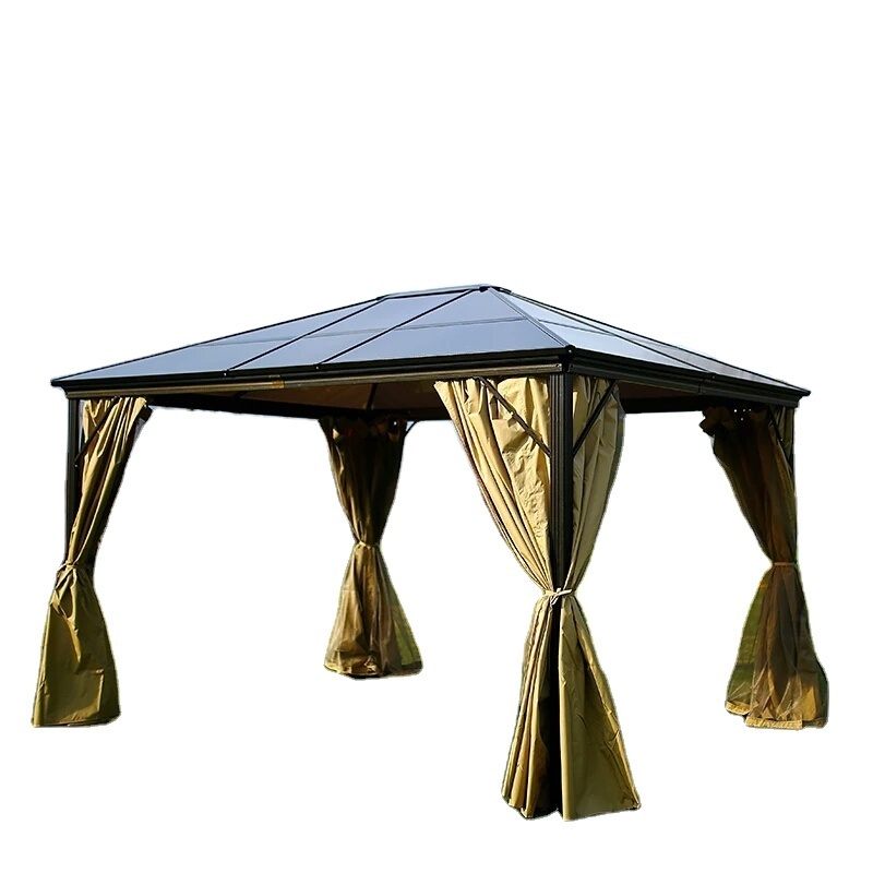 Deluxe Garden Shade Canopy Gazebo Aluminum Outdoor Gazebo Tent With Nets And Curtains