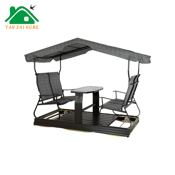 Simple Modern Sun Room Four-Bit Garden Wrought Iron Gazebo Dynamic Outdoor Gazebo Swing