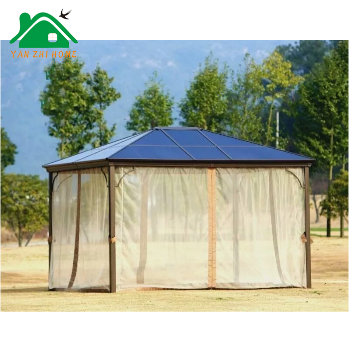 Wind Resistant Gazebo, Canvas Gazebo, Party Tent Metal Roof Gazebo