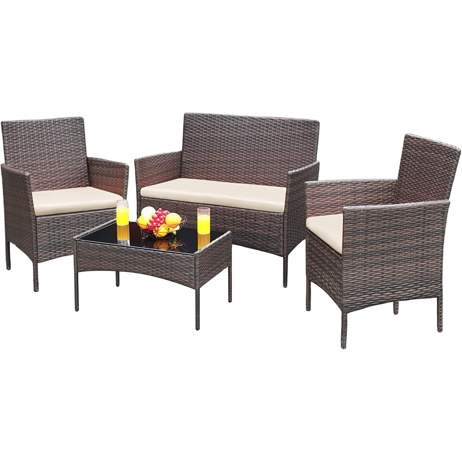 Furniture factory directly patio modern backyard wicker furniture rattan garden sofa set outdoor furniture