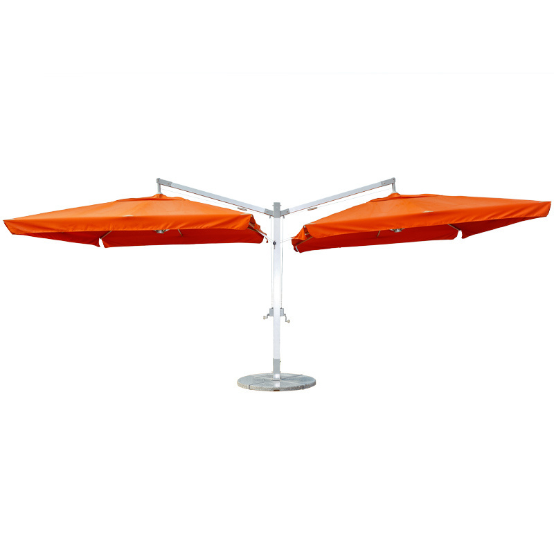 outdoor hanging waterproof umbrella 2 head high quality cantilever garden beach patio sun canvas cover tent parasol