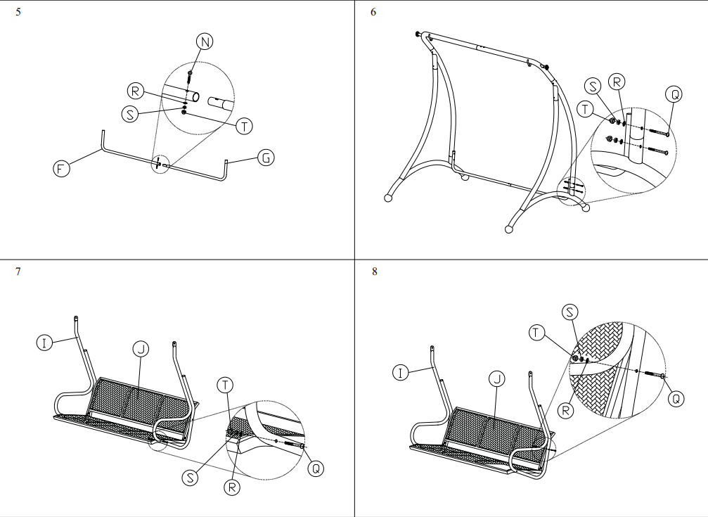 Outdoor patio 3-seat garden outdoor patio use leisure steel tube swing chair with canopy can be used as daybed