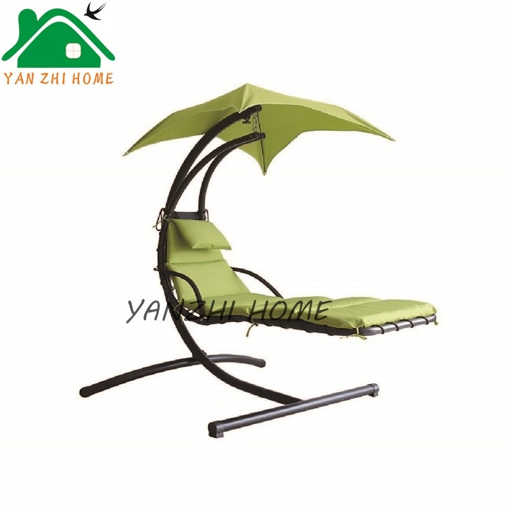 YANZHIHOME Best Products Hanging Chaise Lounger Chair Arc Stand Air Porch Swing Hammock Chair Canopy Teal