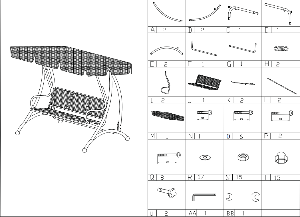 Outdoor patio 3-seat garden outdoor patio use leisure steel tube swing chair with canopy can be used as daybed